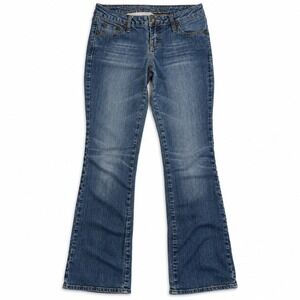 Zana Di Bootcut Jeans Womens 9 Blue Denim Stretch Embroidered Pockets